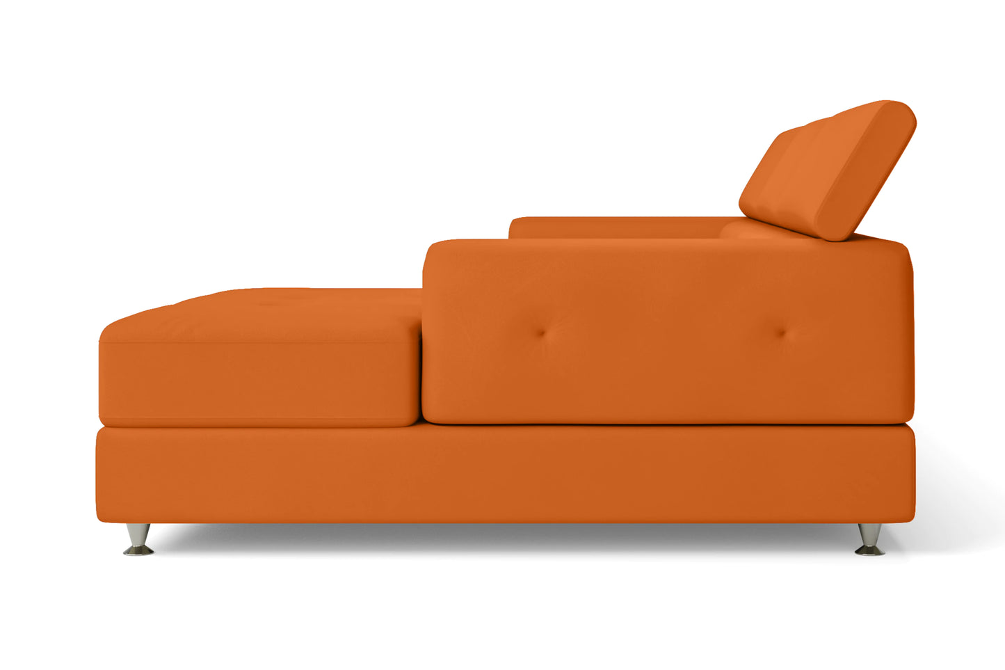 Vicenza 3 Seater Right Hand Facing Chaise Lounge Corner Sofa Orange Leather