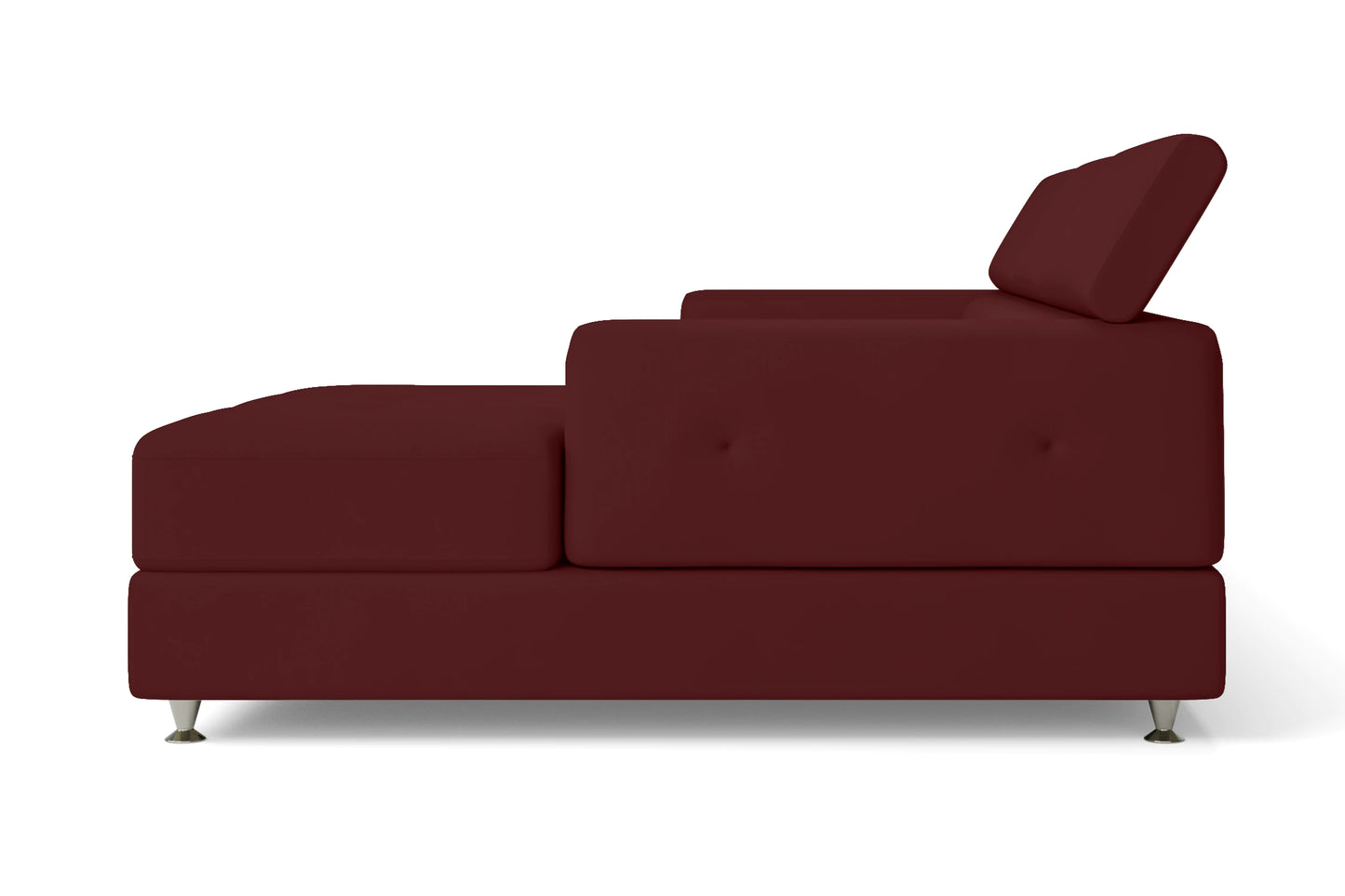 Vicenza 3 Seater Right Hand Facing Chaise Lounge Corner Sofa Red Leather