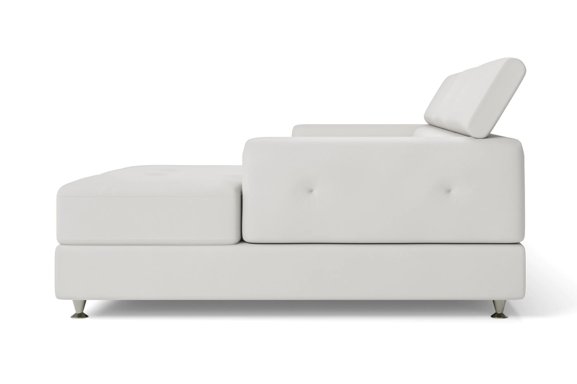 Vicenza 3 Seater Right Hand Facing Chaise Lounge Corner Sofa White Leather