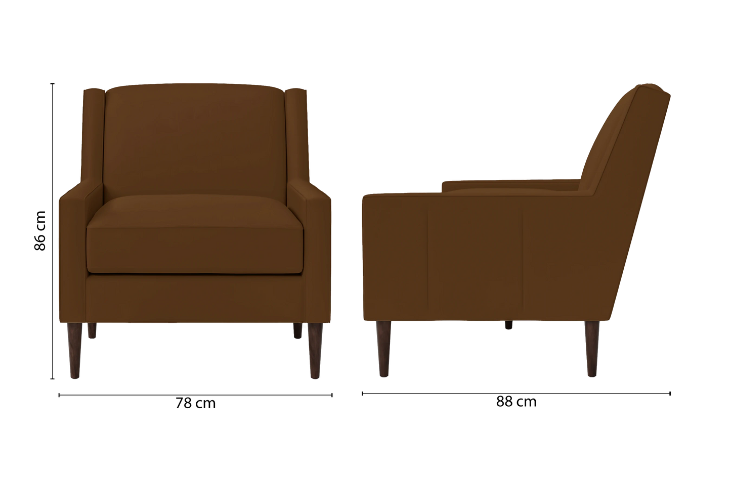 Vigevano Armchair Walnut Brown Leather