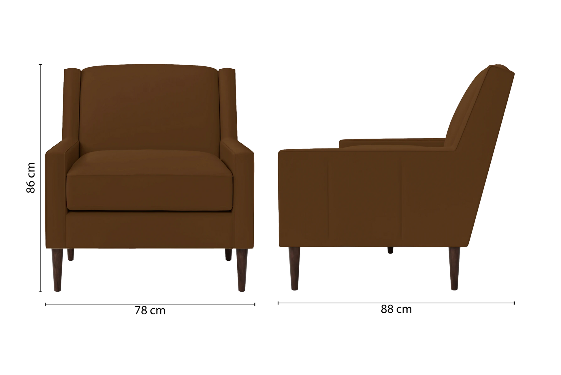 Vigevano Armchair Walnut Brown Leather