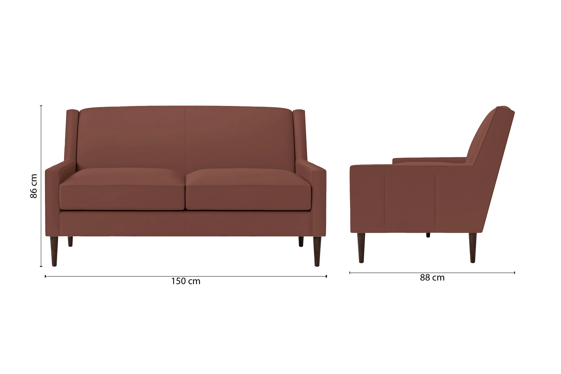 Vigevano 2 Seater Sofa Mauve Leather