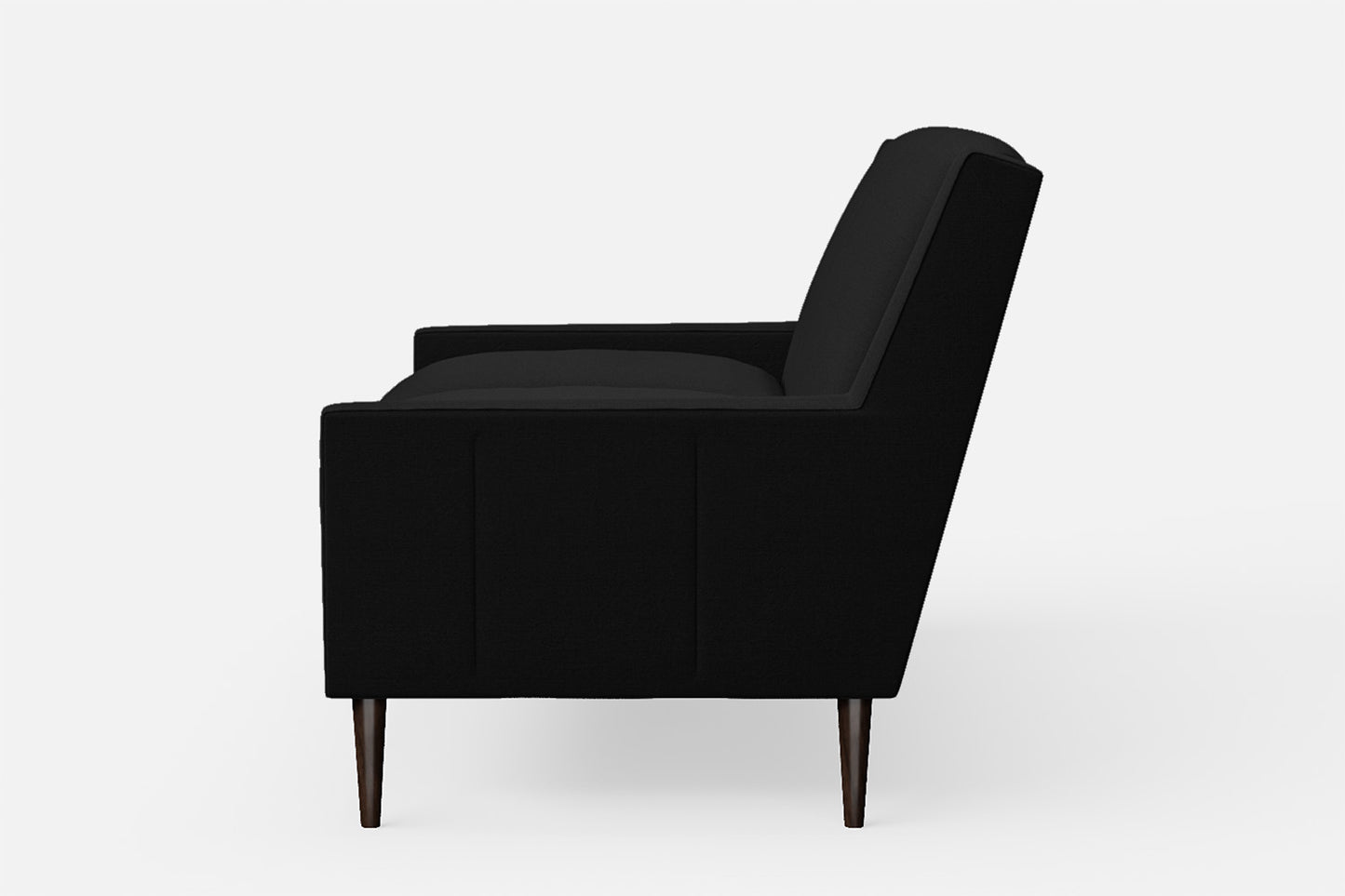 Vigevano 2 Seater Sofa Black Linen Fabric