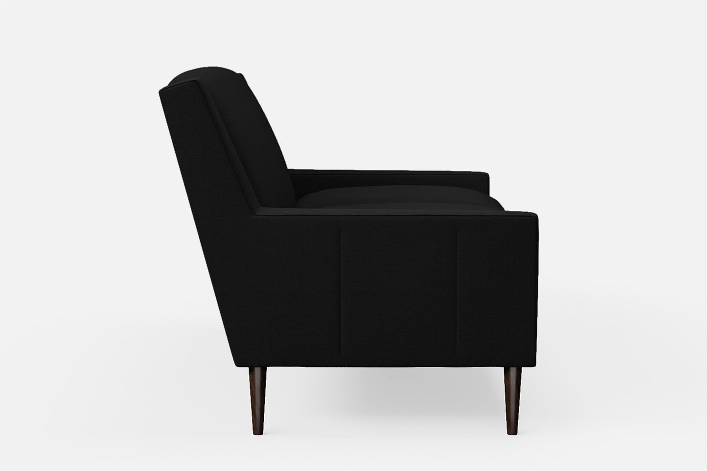 Vigevano 2 Seater Sofa Black Linen Fabric