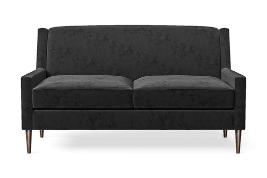 Vigevano 2 Seater Sofa Black Velvet