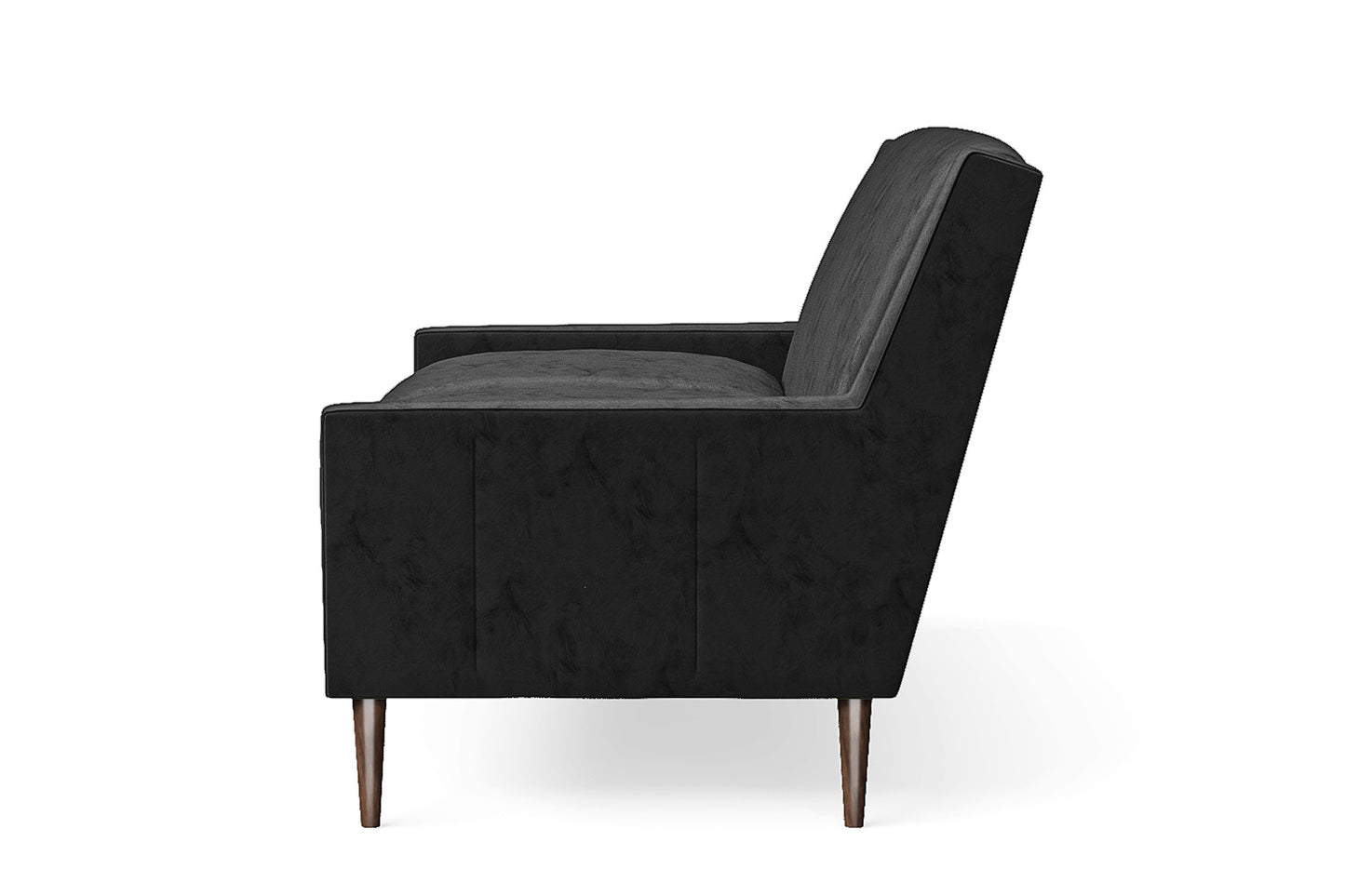 Vigevano 2 Seater Sofa Black Velvet