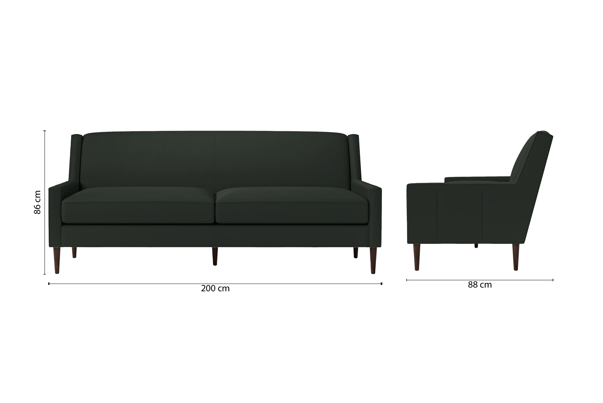 Vigevano 3 Seater Sofa Green Leather