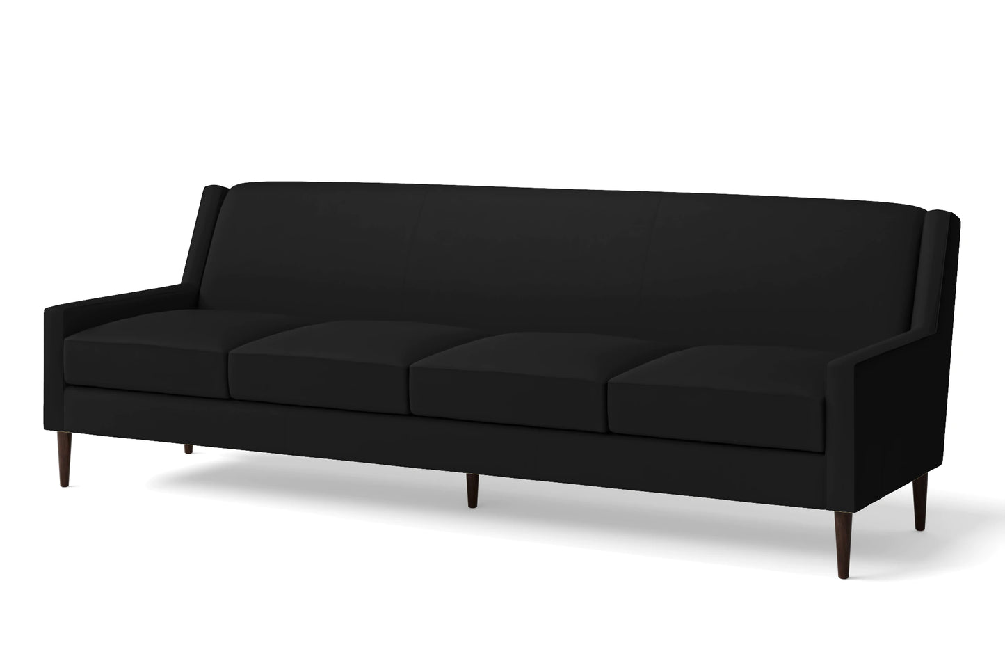 Vigevano 4 Seater Sofa Black Leather