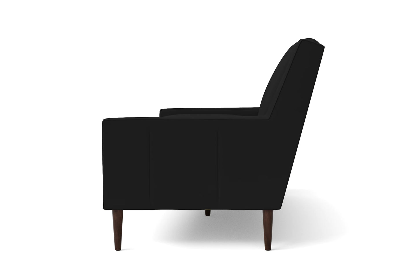 Vigevano 4 Seater Sofa Black Leather