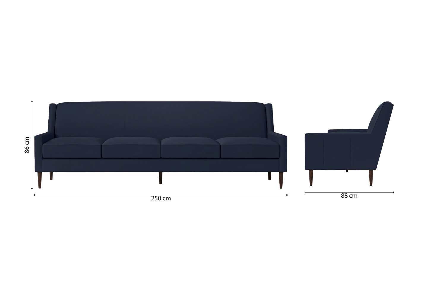 Vigevano 4 Seater Sofa Spruce Leather