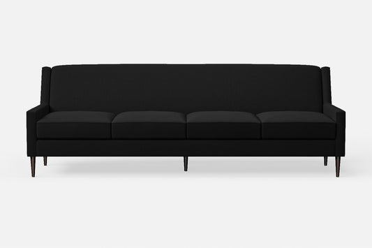 Vigevano 4 Seater Sofa Black Linen Fabric