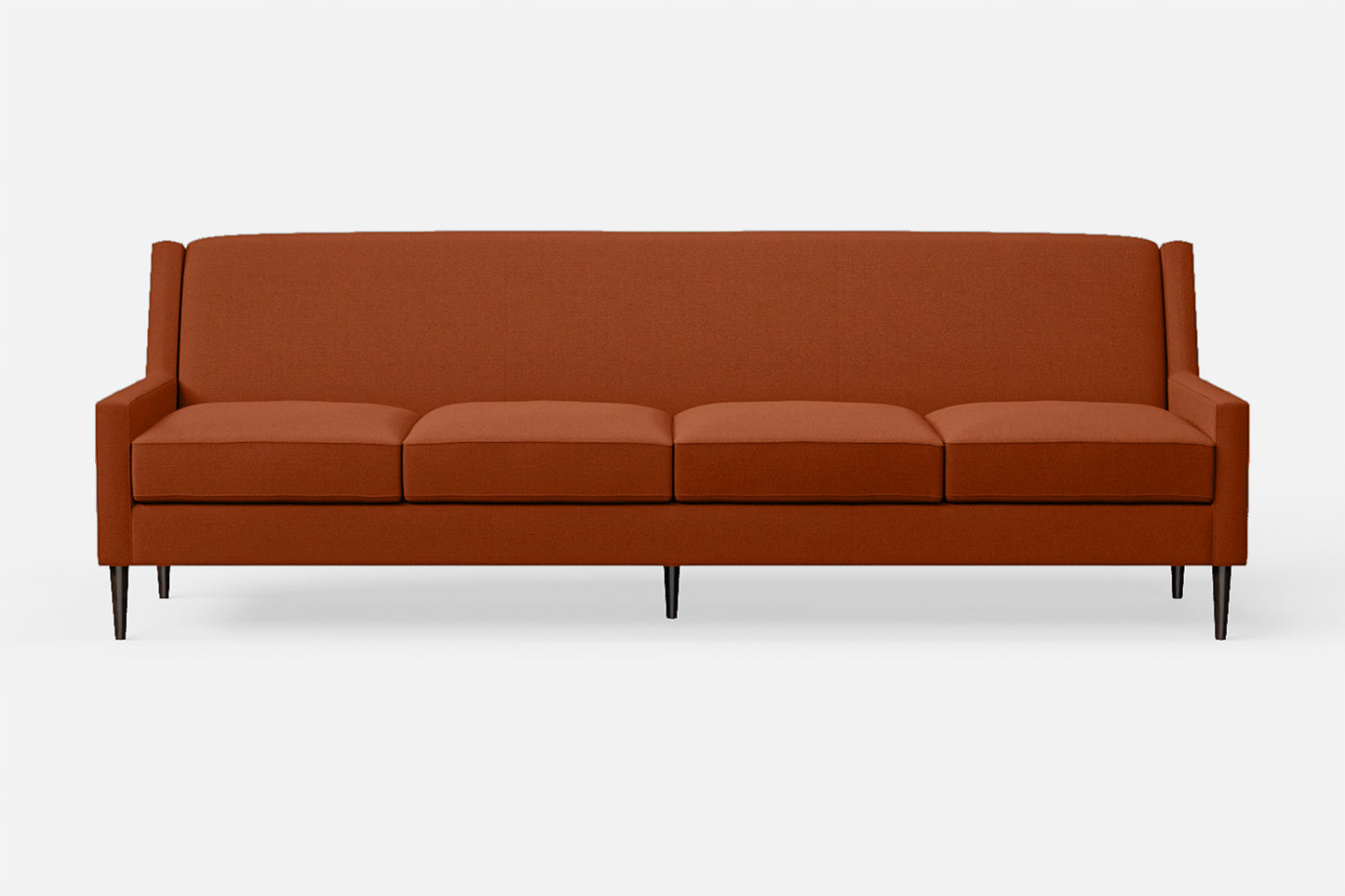 Vigevano 4 Seater Sofa Orange Linen Fabric