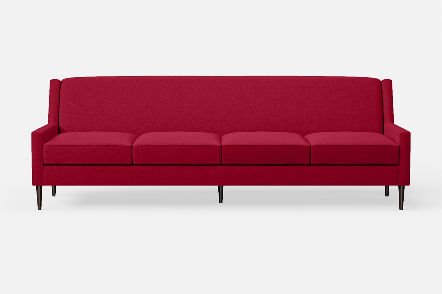 Vigevano 4 Seater Sofa Red Linen Fabric