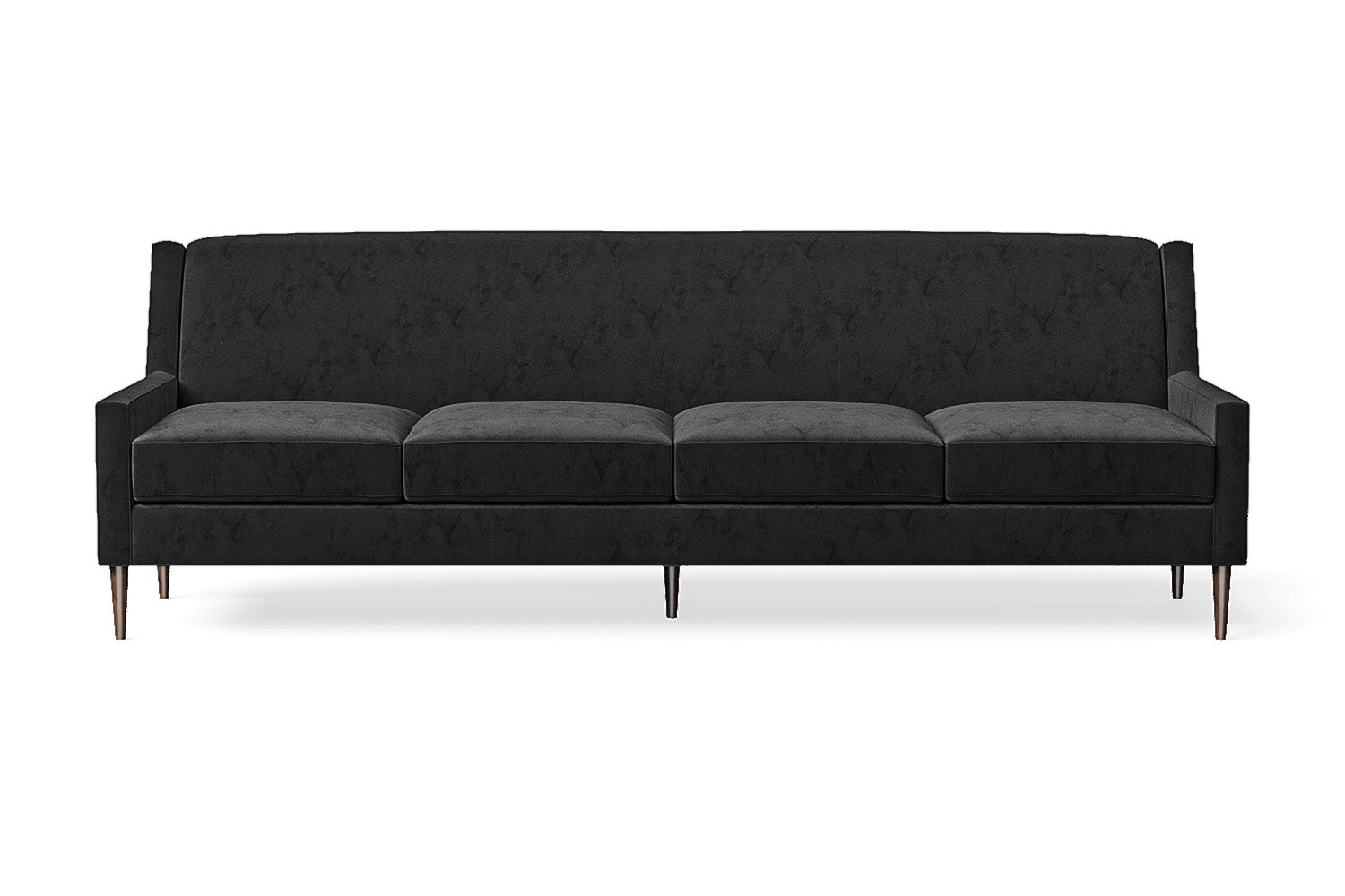 Vigevano 4 Seater Sofa Black Velvet