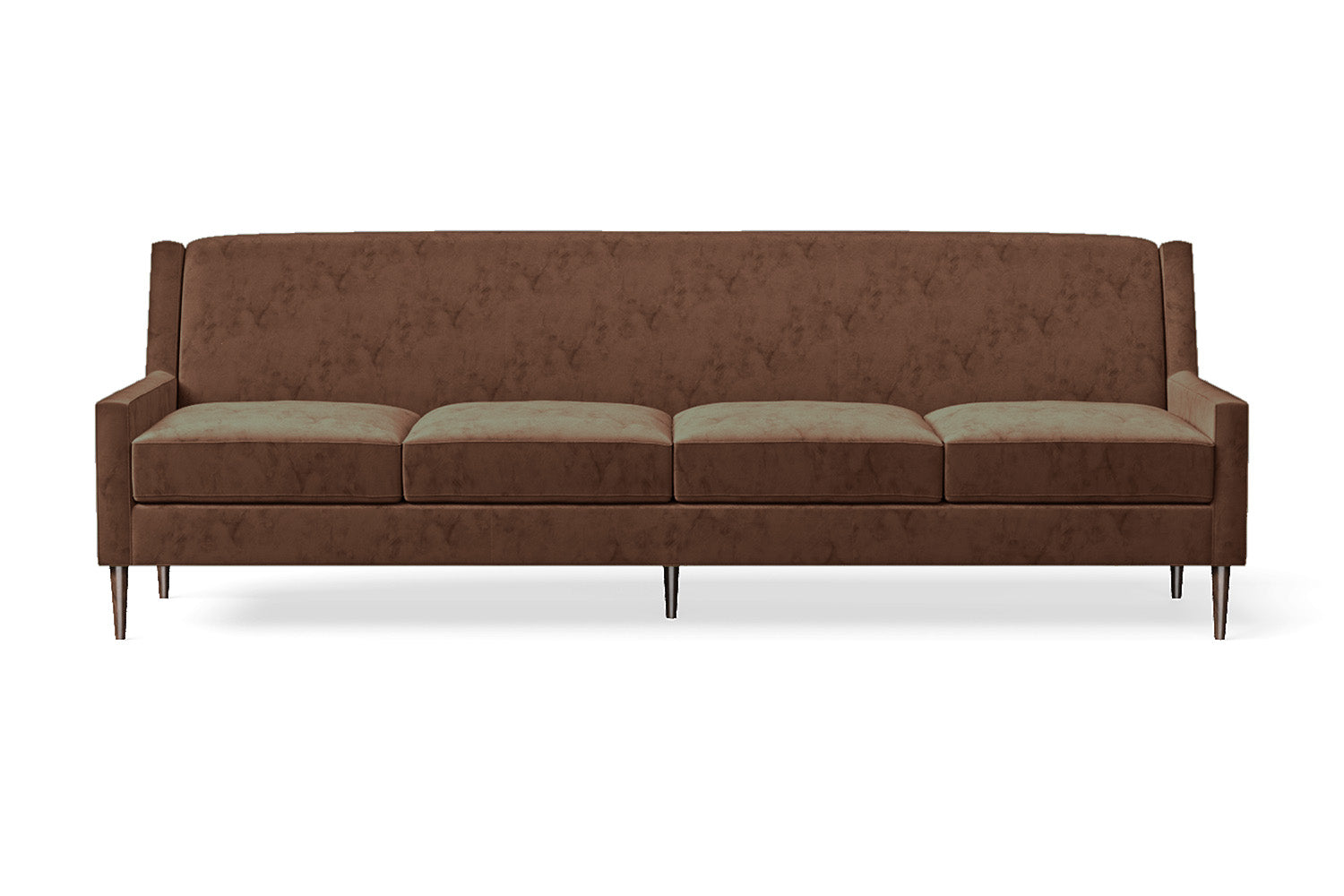 Vigevano 4 Seater Sofa Coffee Brown Velvet