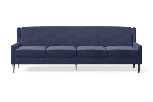 Vigevano 4 Seater Sofa Dark Blue Velvet