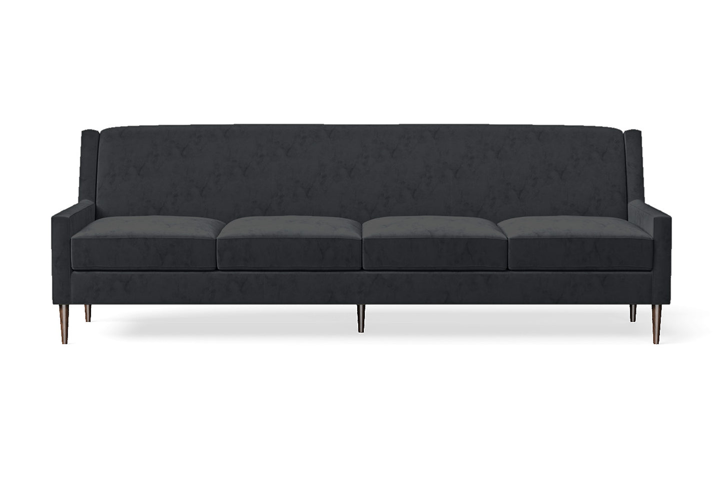 Vigevano 4 Seater Sofa Dark Grey Velvet