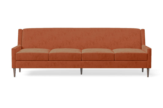 Vigevano 4 Seater Sofa Orange Velvet