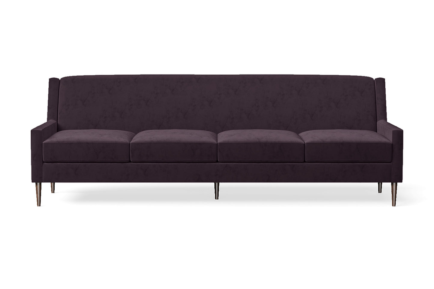 Vigevano 4 Seater Sofa Purple Velvet