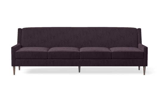 Vigevano 4 Seater Sofa Purple Velvet