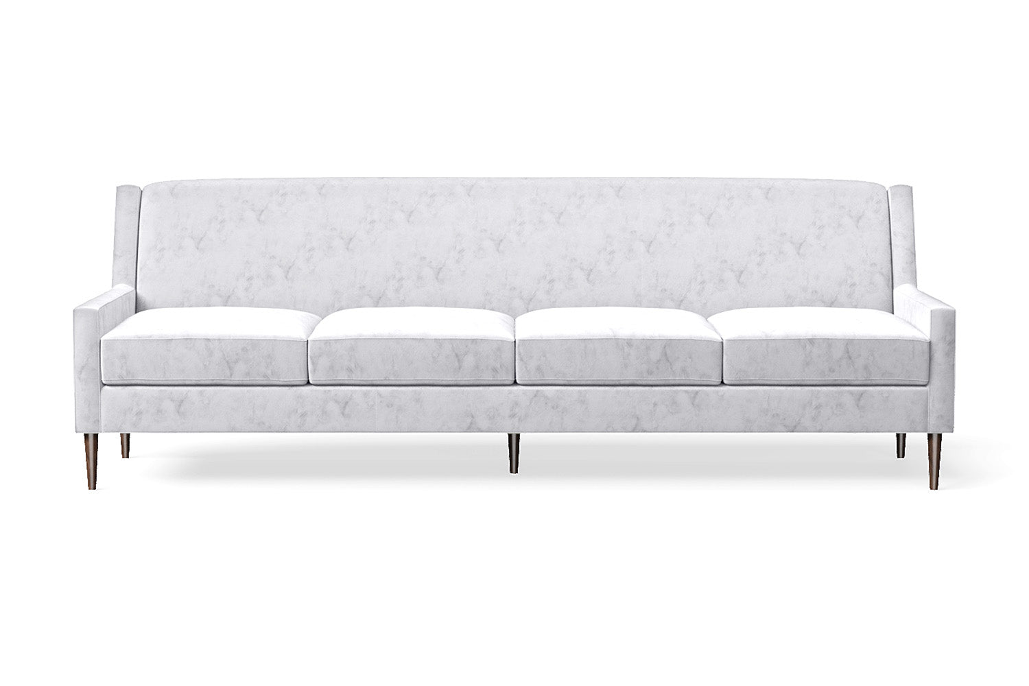 Vigevano 4 Seater Sofa Silver Velvet