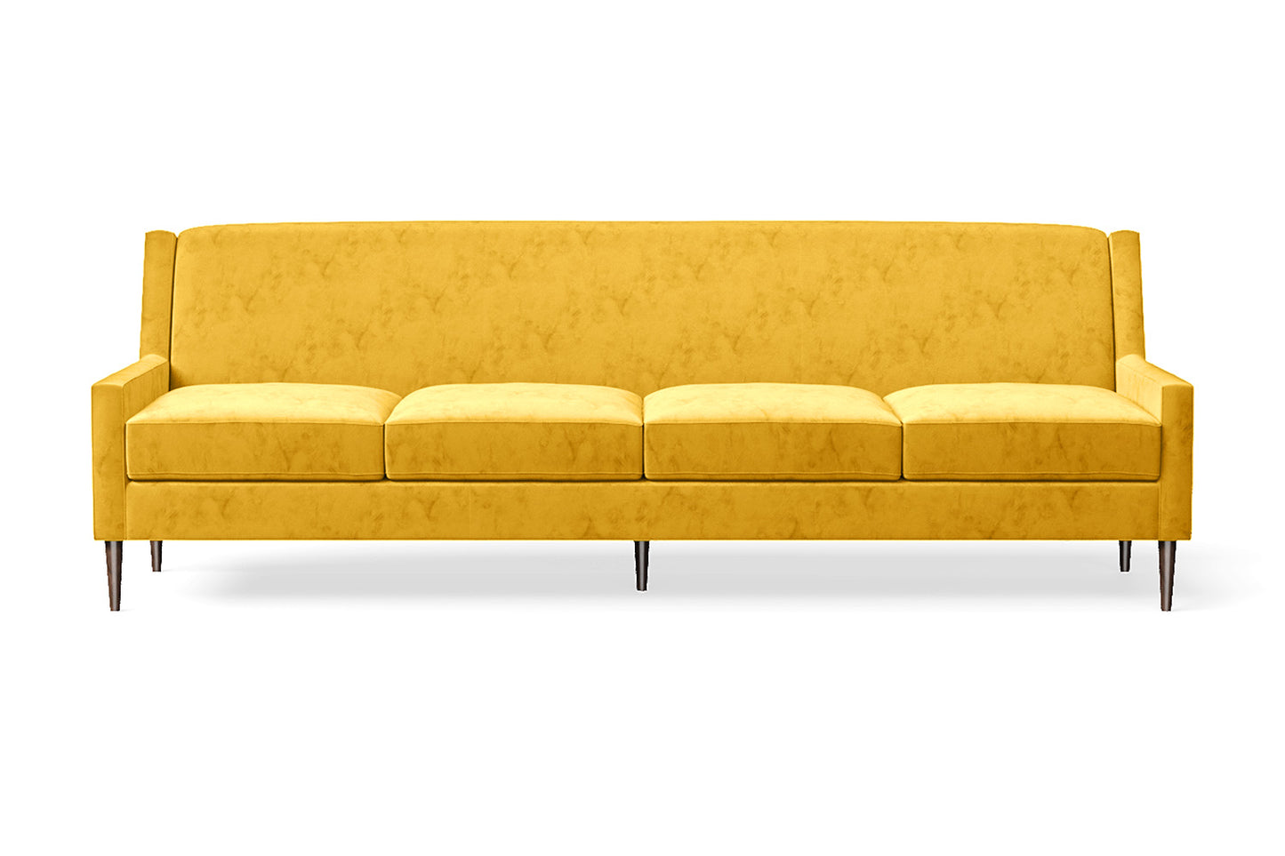 Vigevano 4 Seater Sofa Yellow Velvet