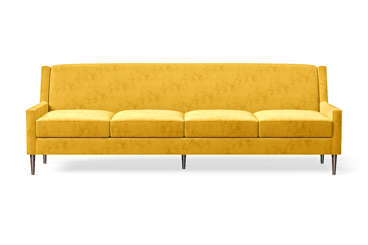 Vigevano 4 Seater Sofa Yellow Velvet