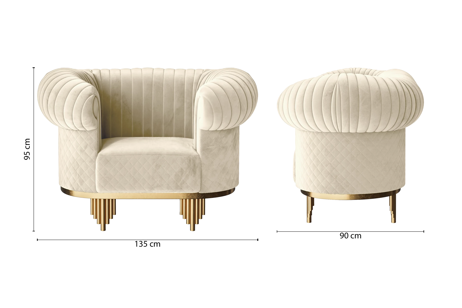 Viterbo Armchair Cream Velvet