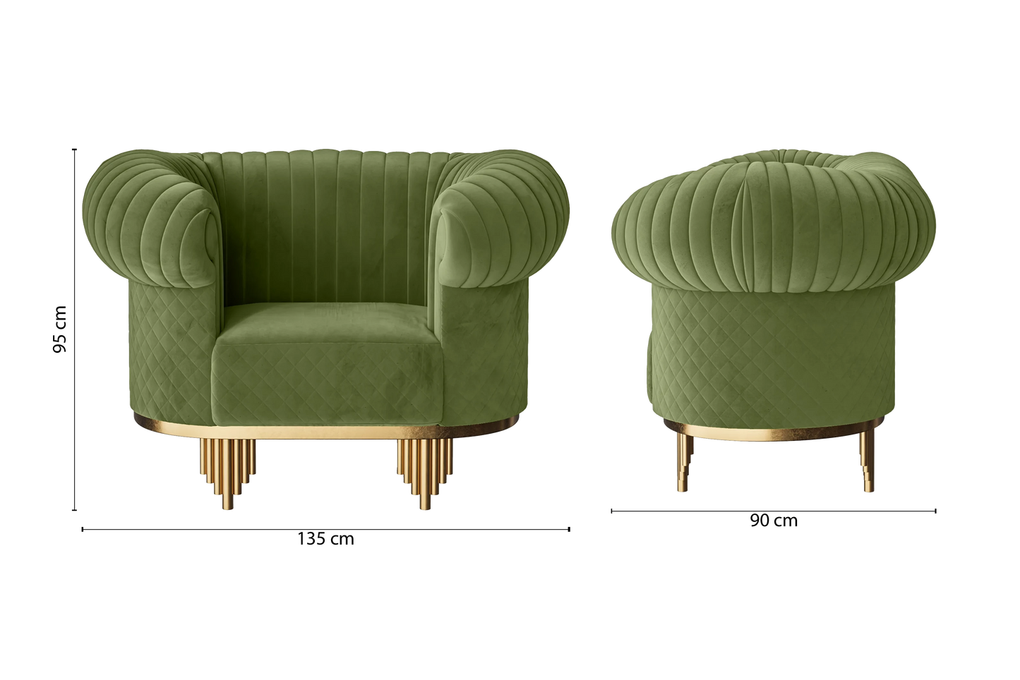 Viterbo Armchair Lime Velvet