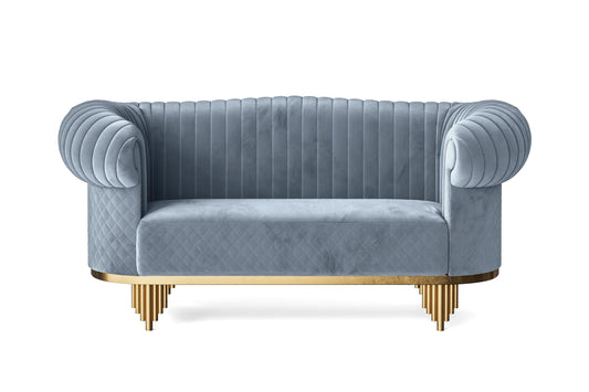 Viterbo 2 Seater Sofa Baby Blue Velvet