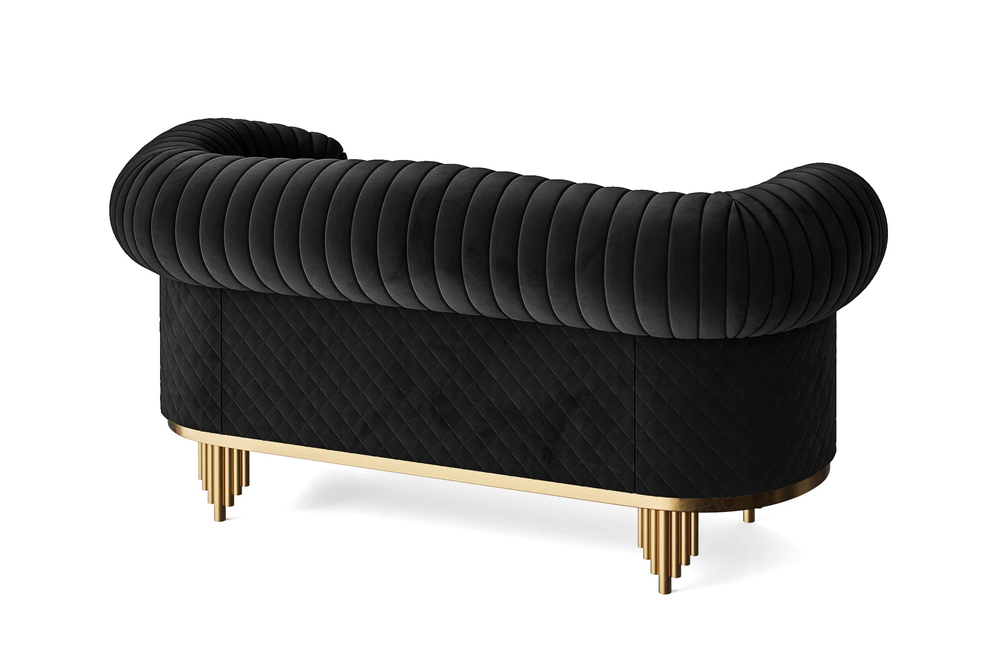 Viterbo 2 Seater Sofa Black Velvet