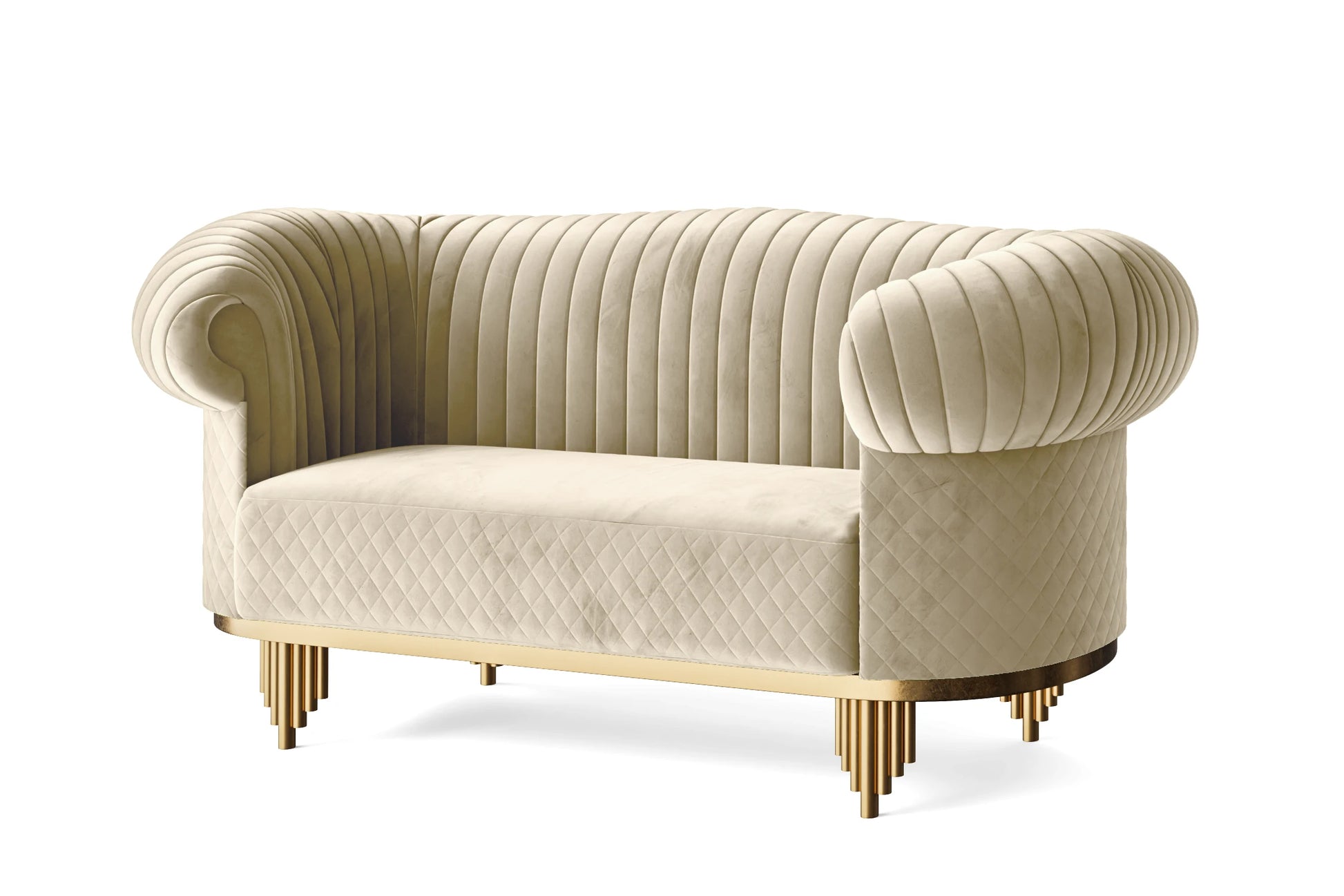 Viterbo 2 Seater Sofa Cream Velvet