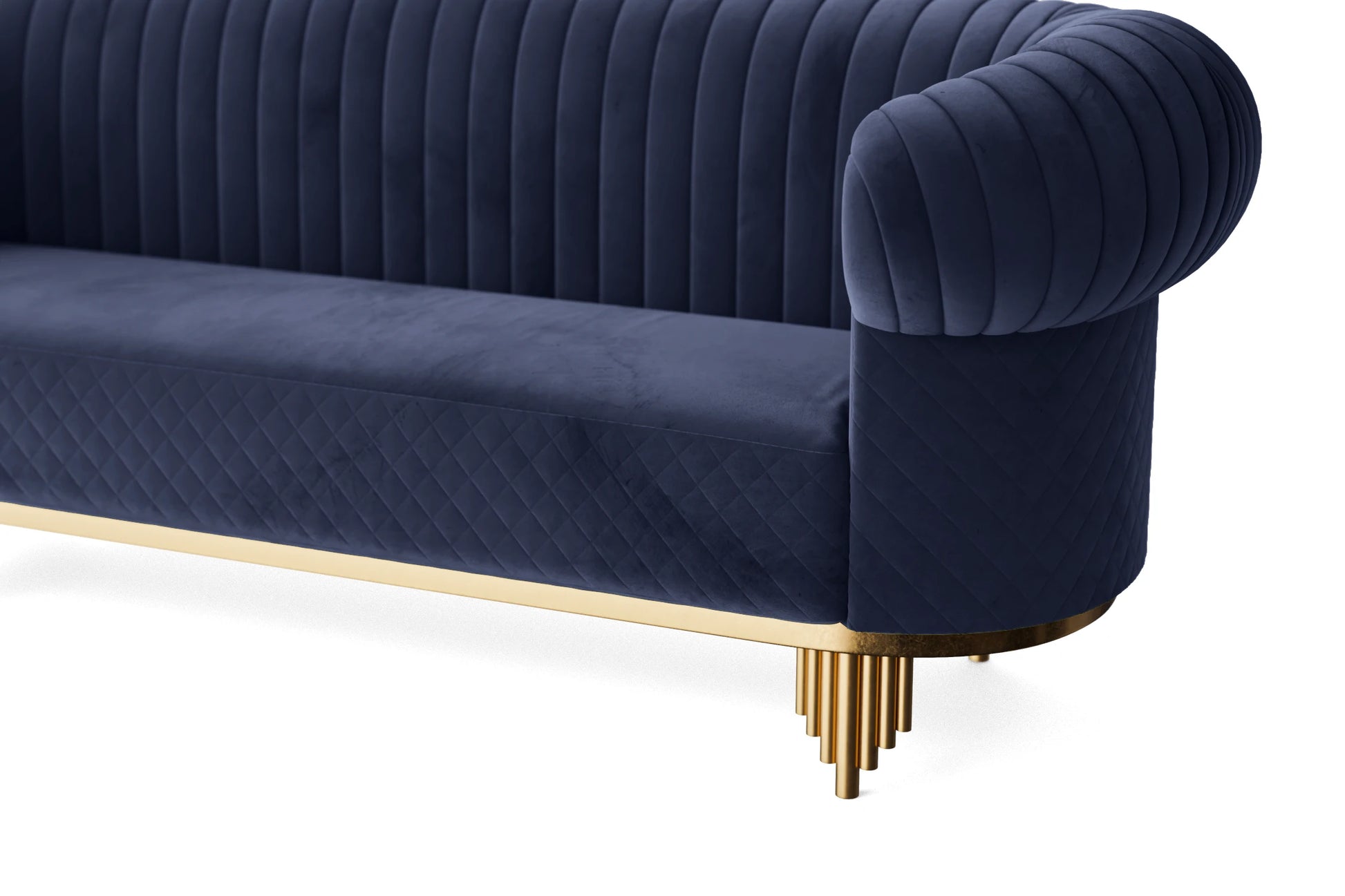 Viterbo 2 Seater Sofa Dark Blue Velvet