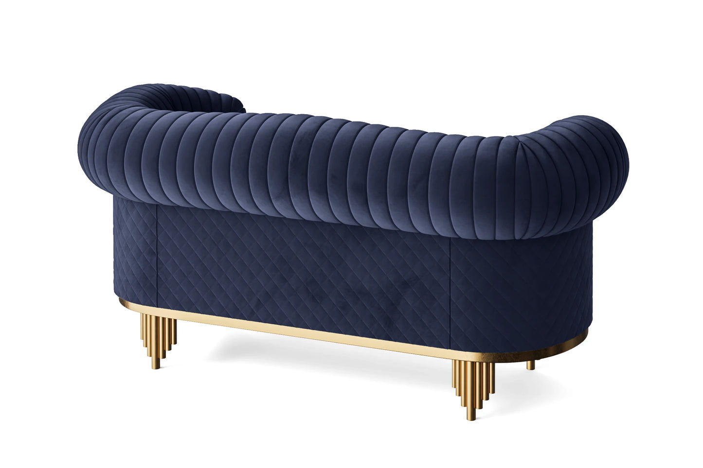 Viterbo 2 Seater Sofa Dark Blue Velvet