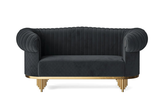 Viterbo 2 Seater Sofa Dark Grey Velvet