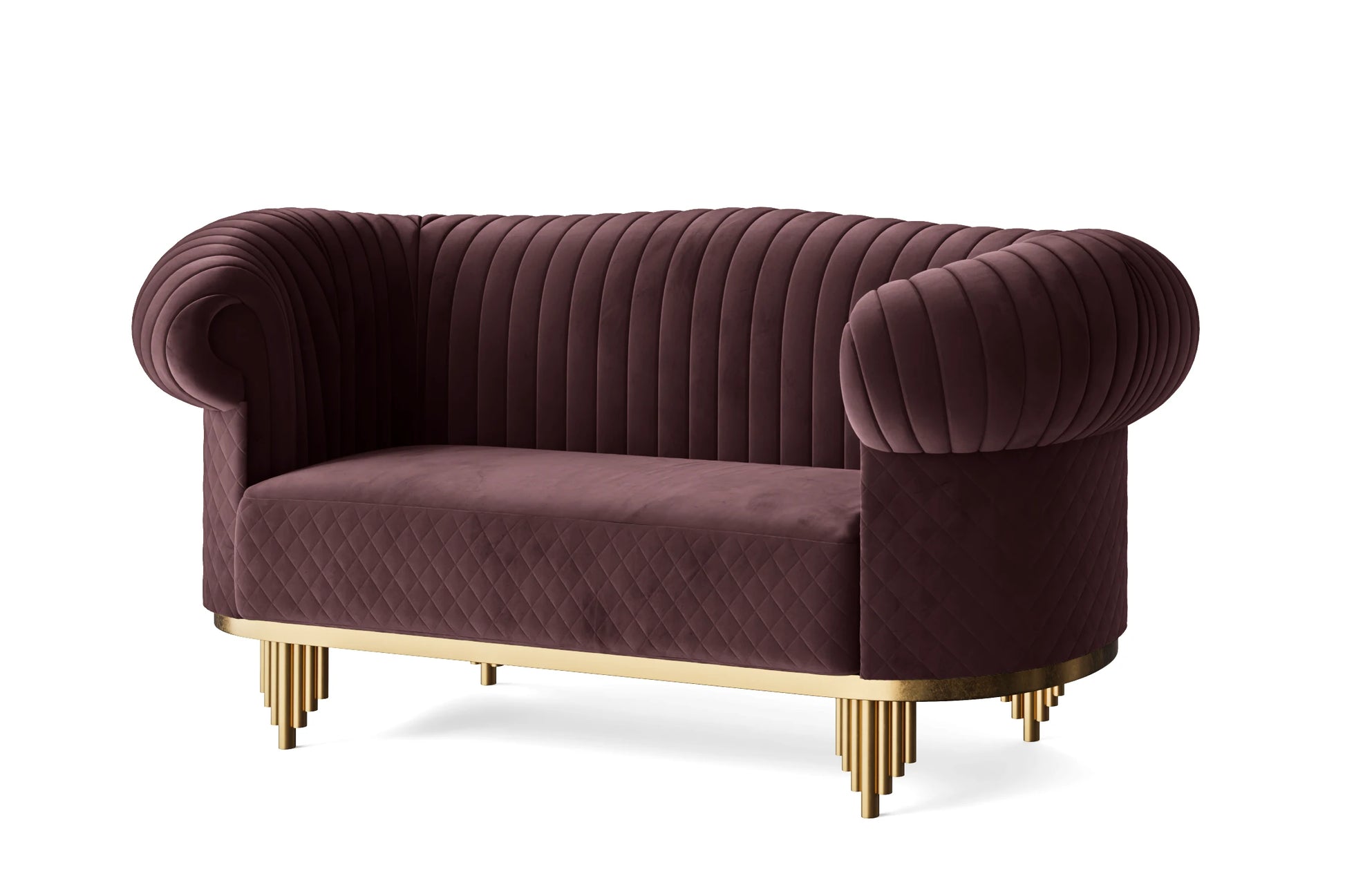 Viterbo 2 Seater Sofa Grape Velvet