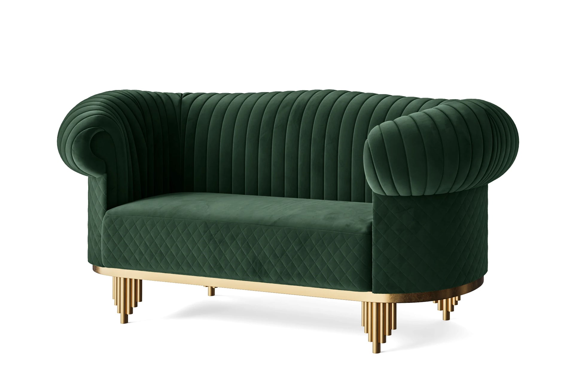 Viterbo 2 Seater Sofa Green Velvet