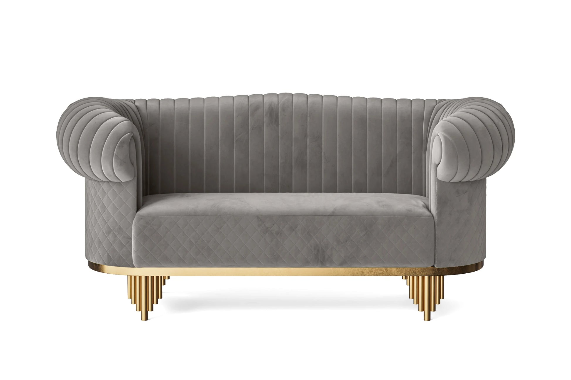 Viterbo 2 Seater Sofa Grey Velvet