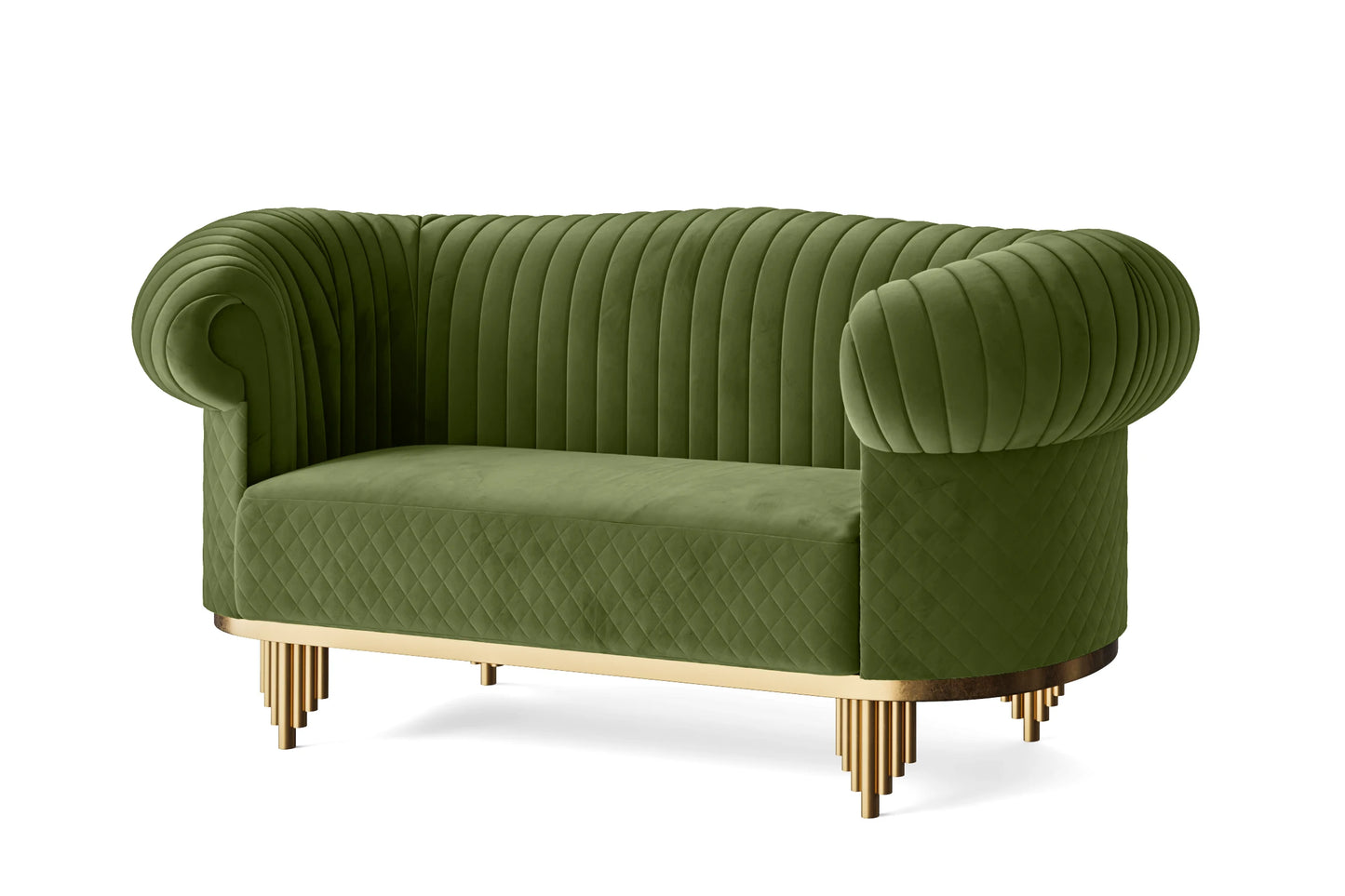 Viterbo 2 Seater Sofa Lime Velvet