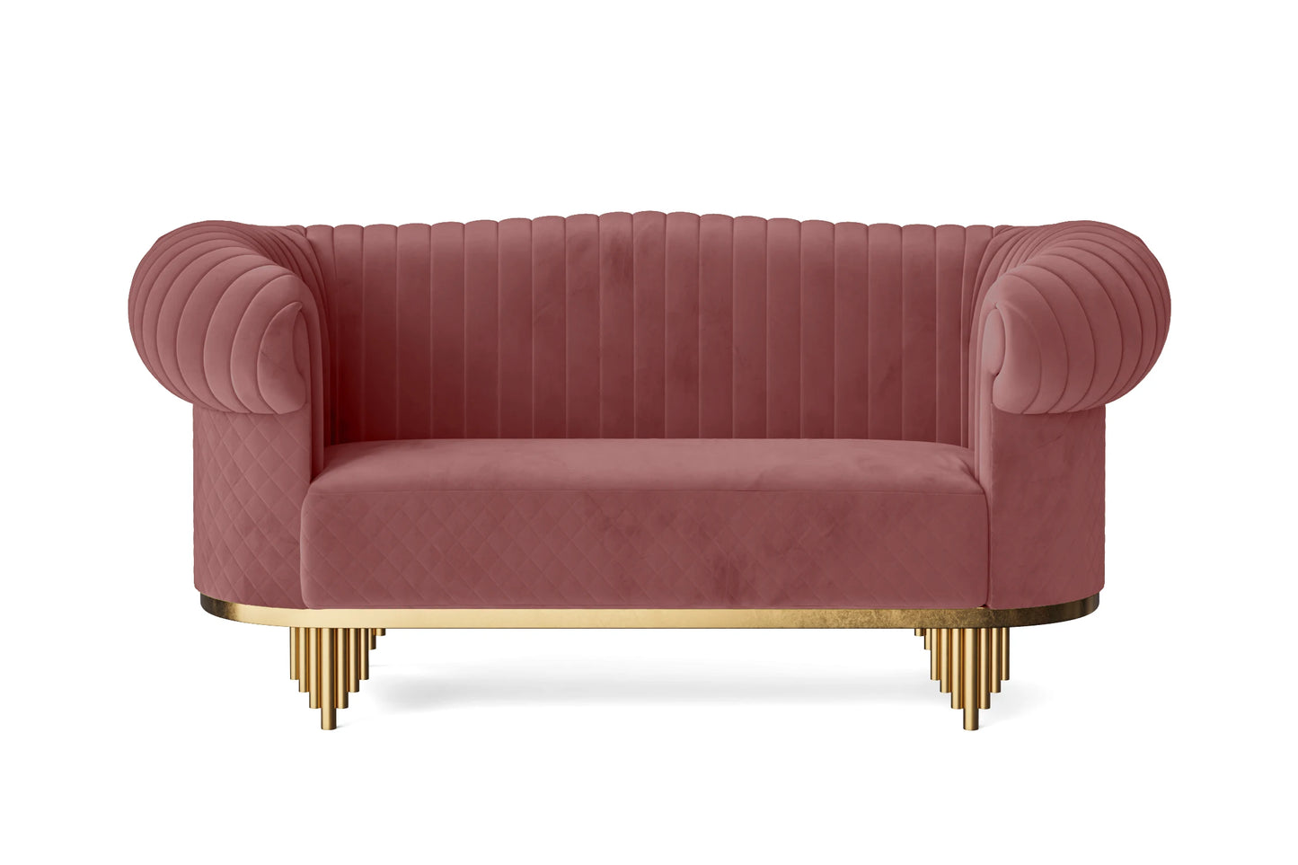 Viterbo 2 Seater Sofa Pink Velvet