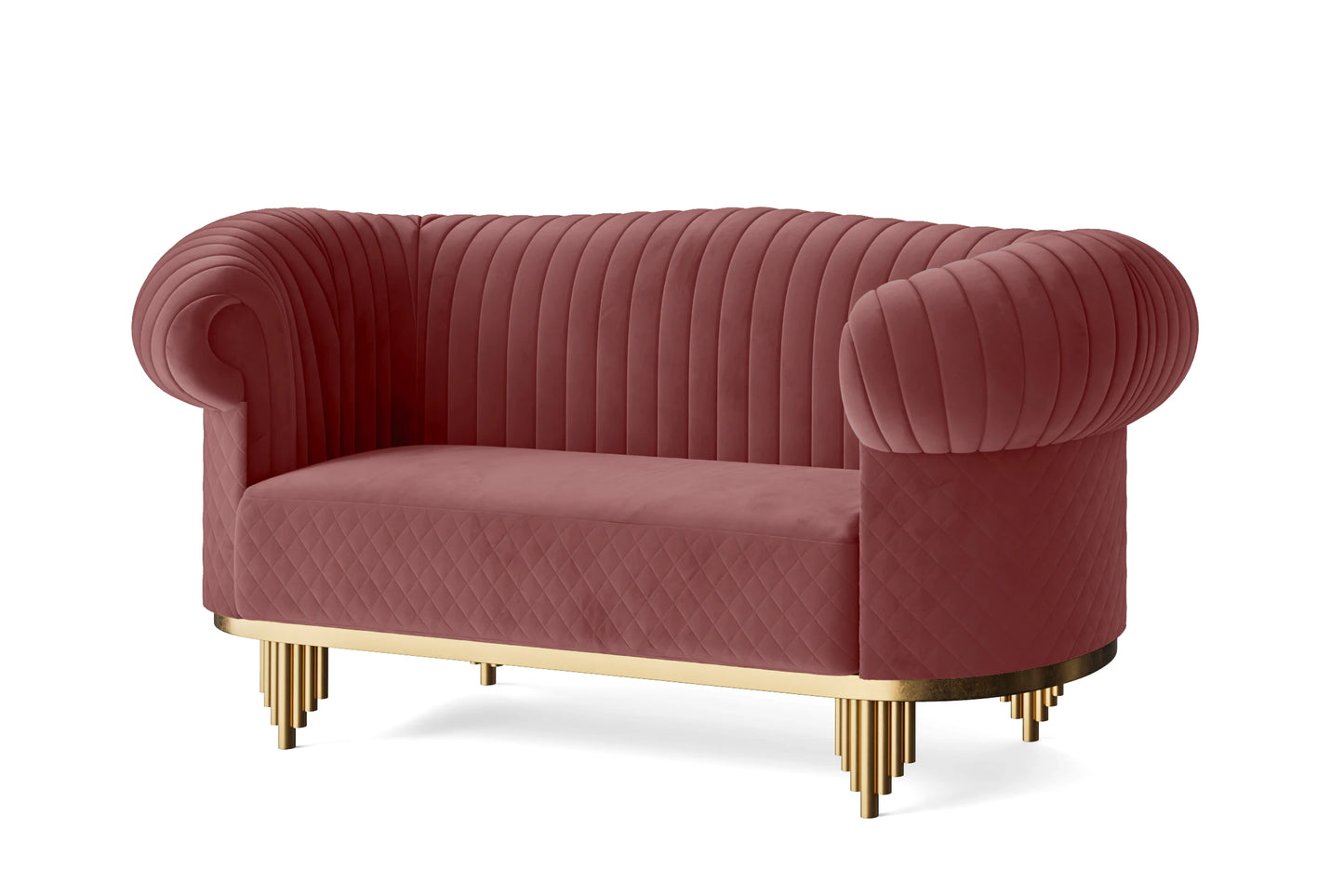 Viterbo 2 Seater Sofa Pink Velvet