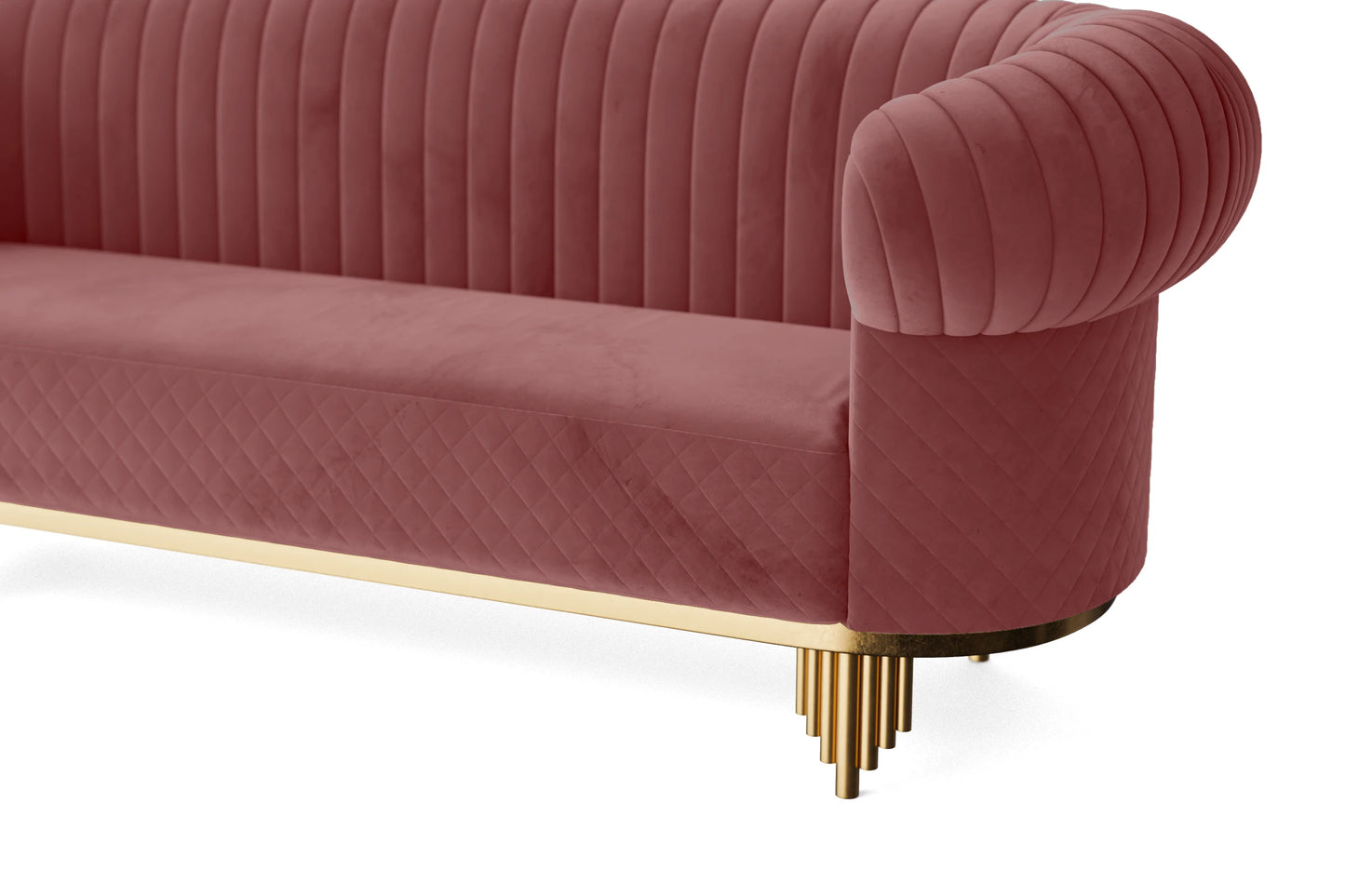 Viterbo 2 Seater Sofa Pink Velvet