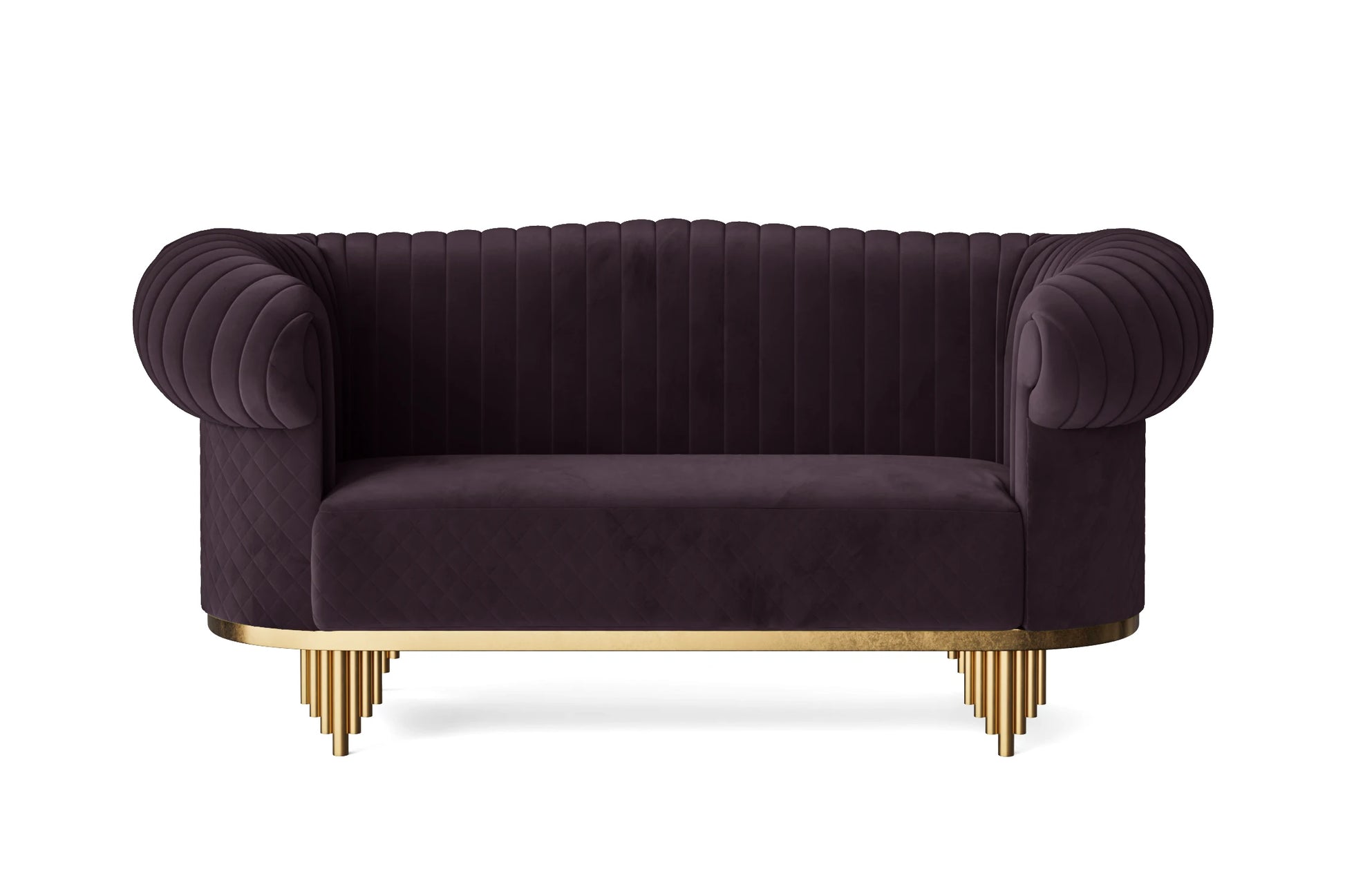 Viterbo 2 Seater Sofa Purple Velvet