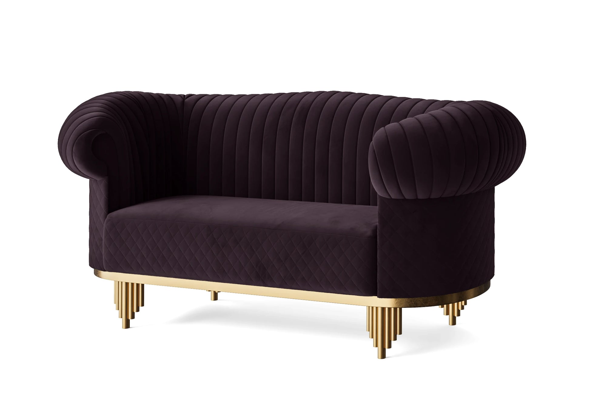 Viterbo 2 Seater Sofa Purple Velvet