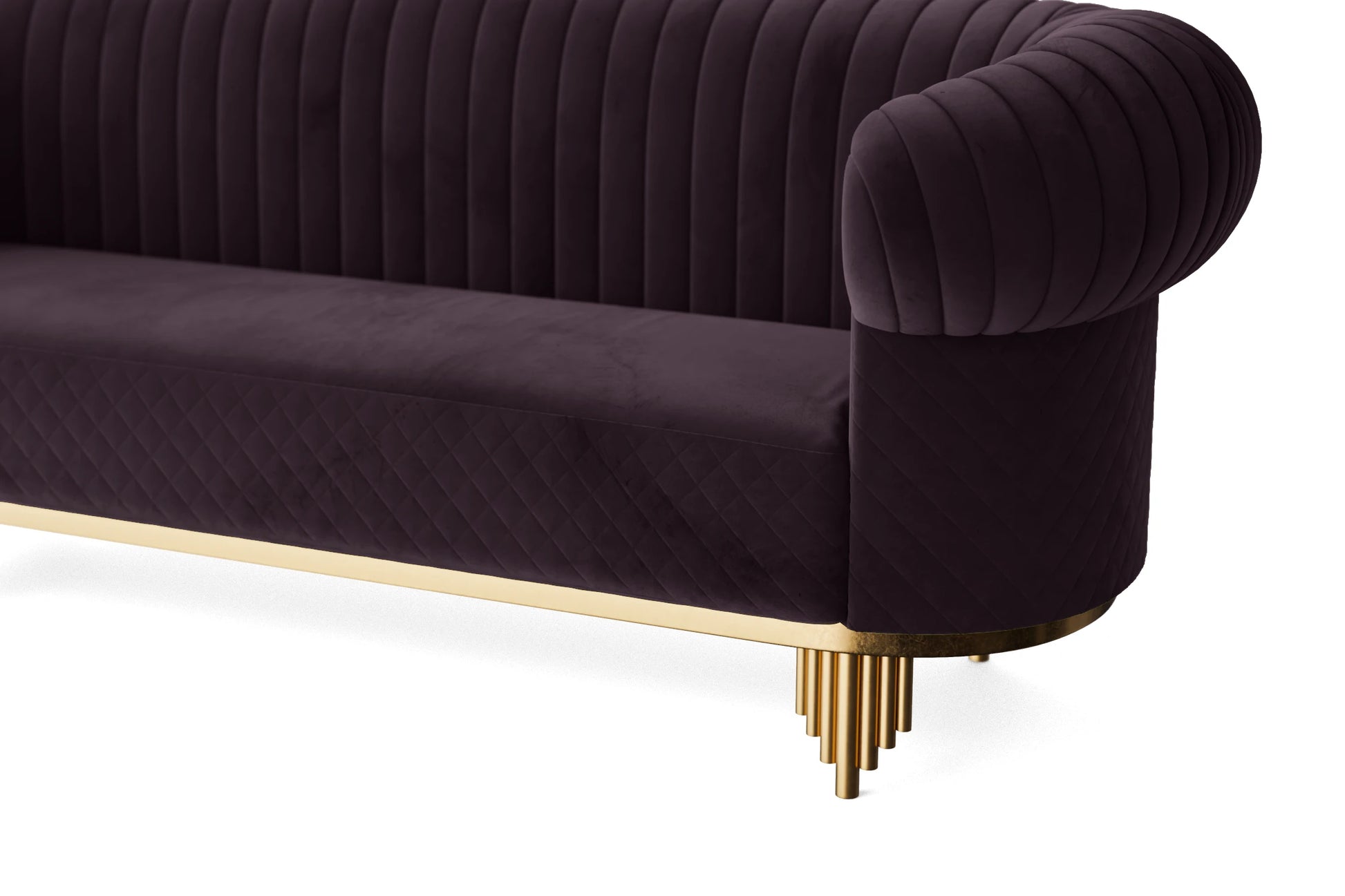 Viterbo 2 Seater Sofa Purple Velvet