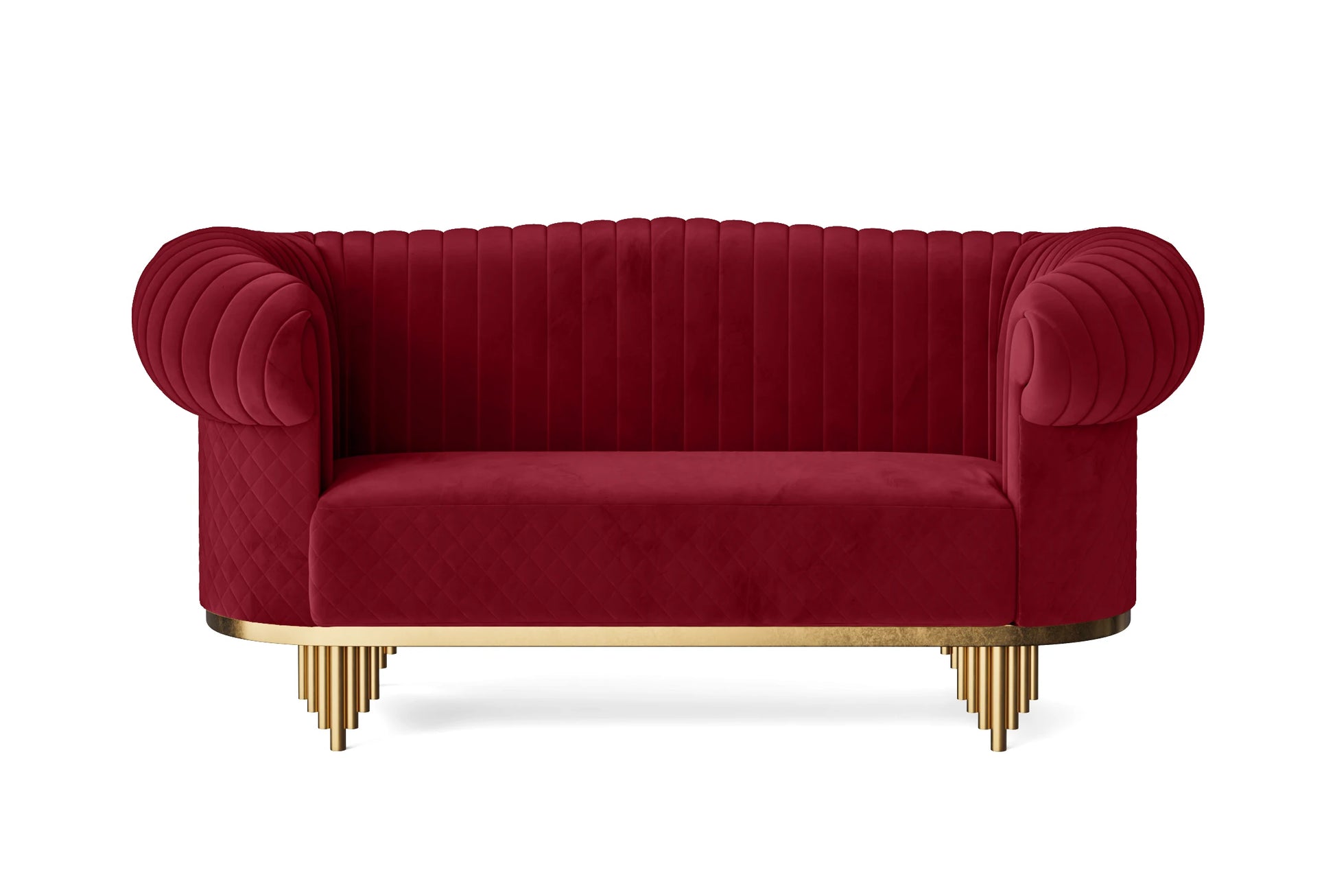 Viterbo 2 Seater Sofa Red Velvet