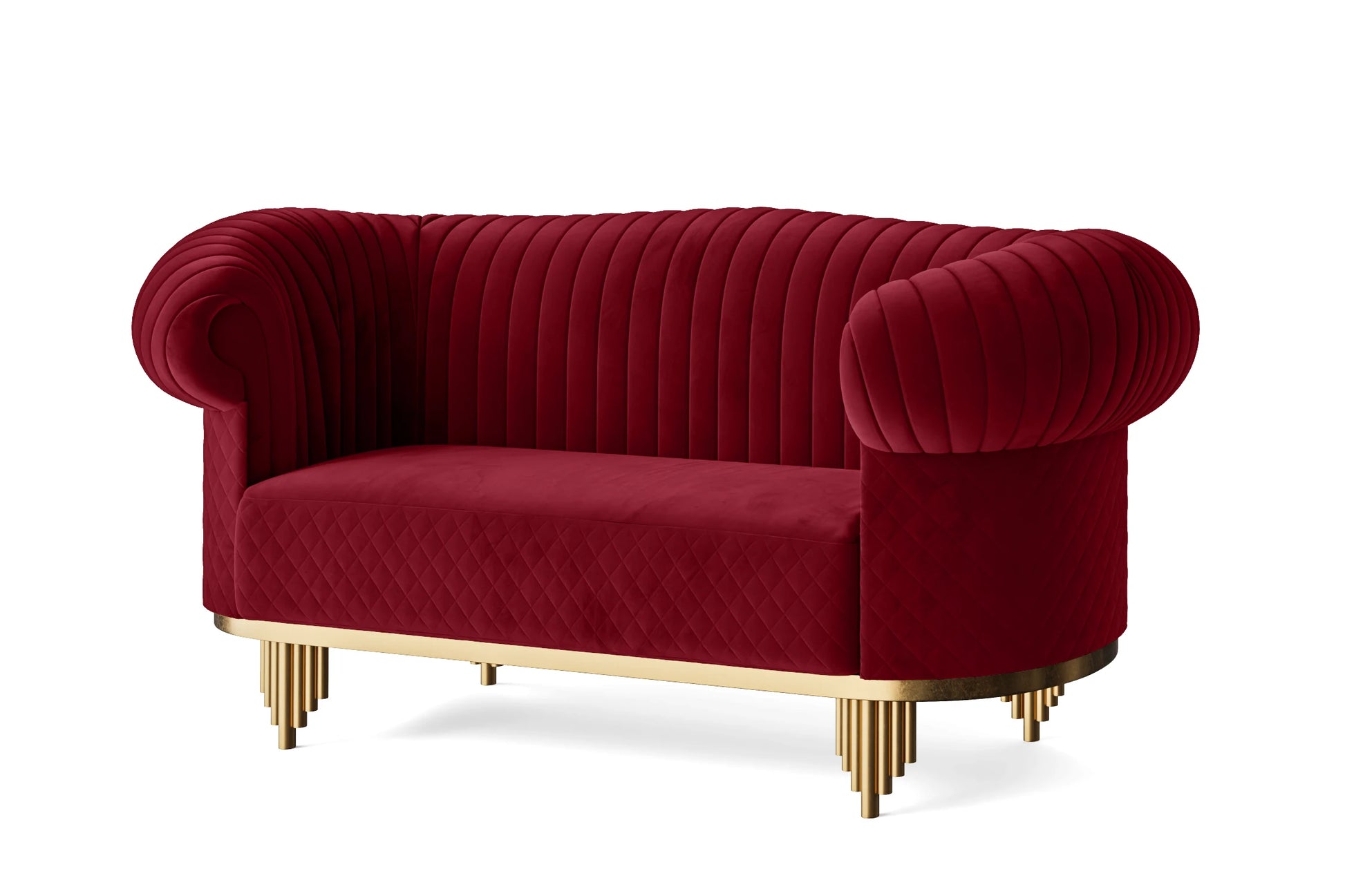 Viterbo 2 Seater Sofa Red Velvet