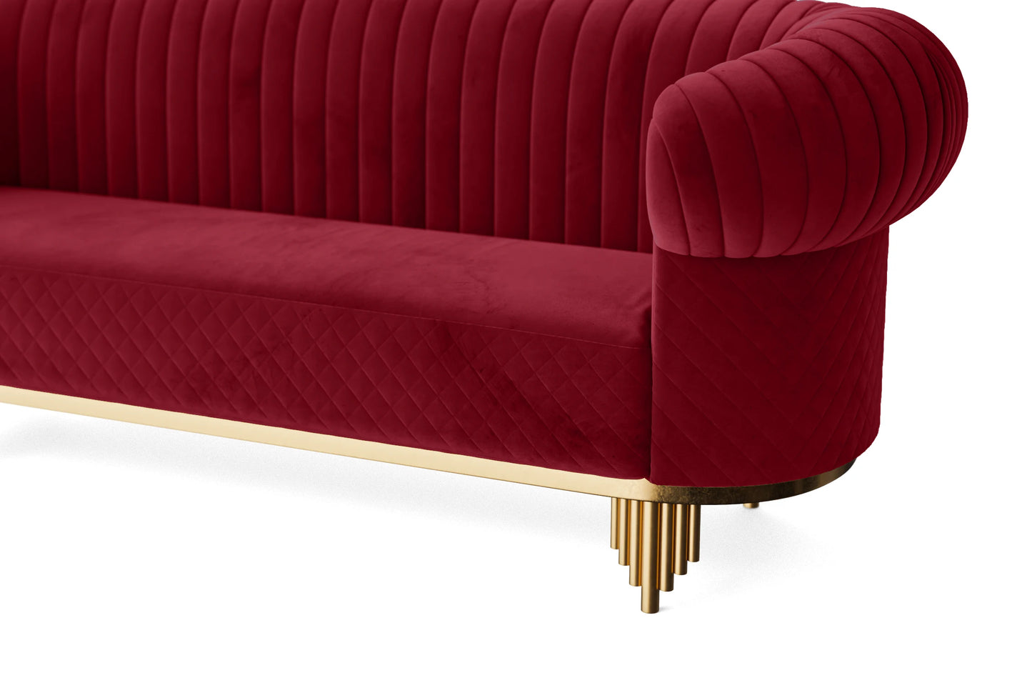 Viterbo 2 Seater Sofa Red Velvet