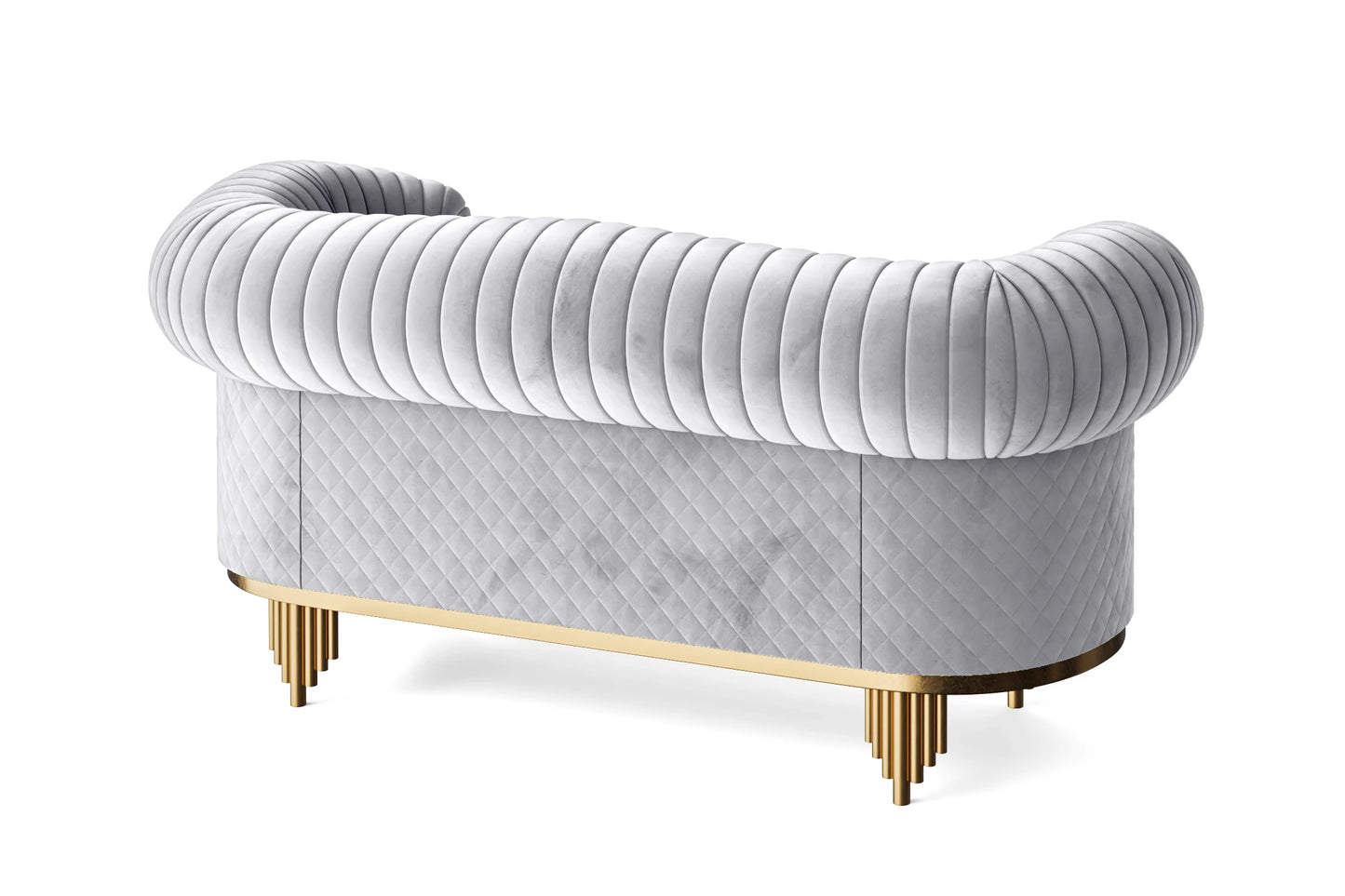 Viterbo 2 Seater Sofa Silver Velvet