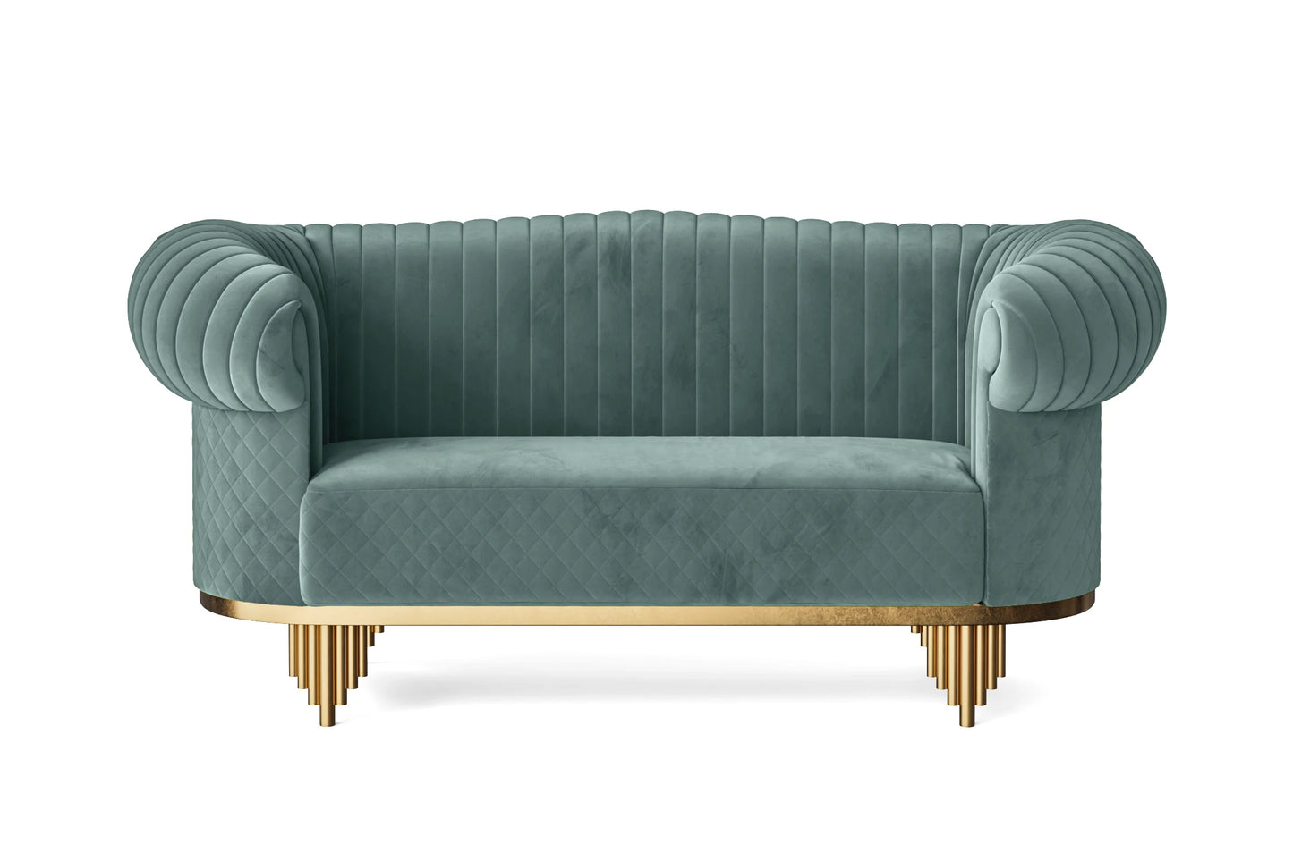 Viterbo 2 Seater Sofa Teal Velvet